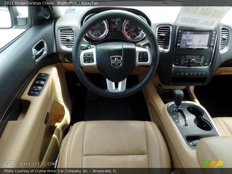 Bright White / Black/Tan 2013 Dodge Durango Citadel