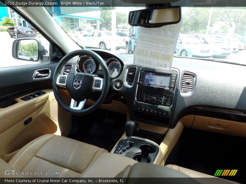 Bright White / Black/Tan 2013 Dodge Durango Citadel