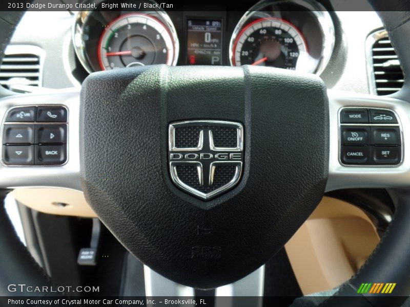 Bright White / Black/Tan 2013 Dodge Durango Citadel