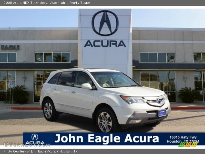 Aspen White Pearl / Taupe 2008 Acura MDX Technology