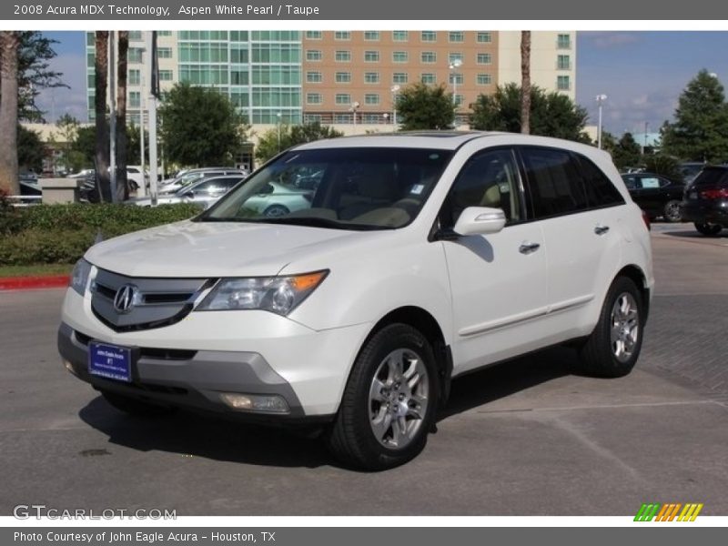 Aspen White Pearl / Taupe 2008 Acura MDX Technology