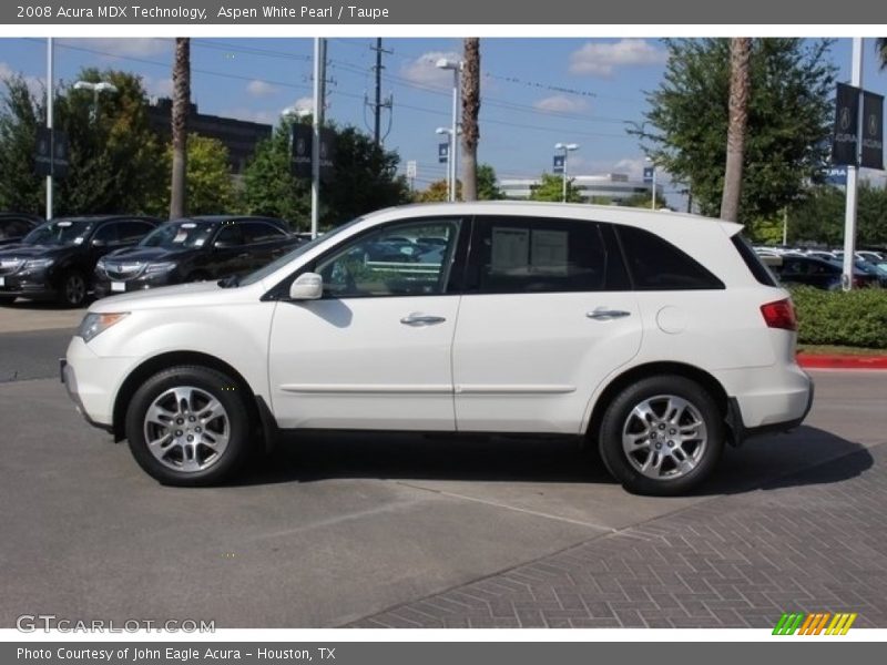 Aspen White Pearl / Taupe 2008 Acura MDX Technology