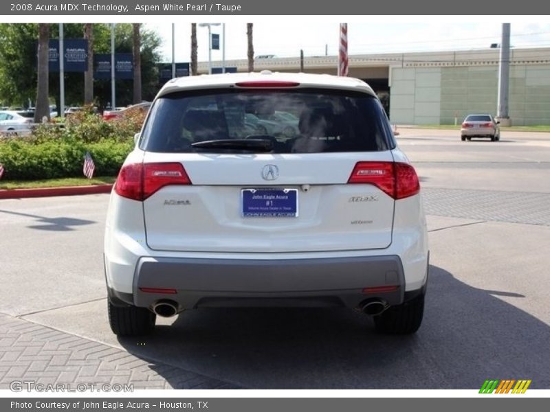 Aspen White Pearl / Taupe 2008 Acura MDX Technology