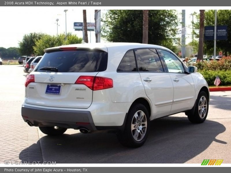 Aspen White Pearl / Taupe 2008 Acura MDX Technology
