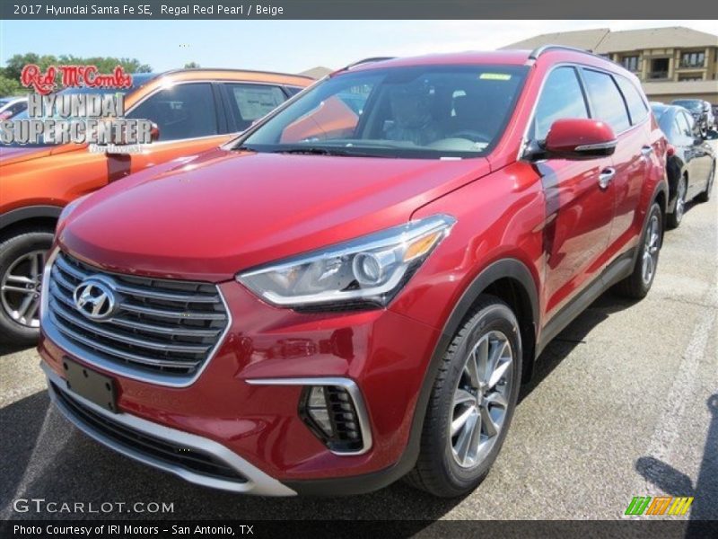 Regal Red Pearl / Beige 2017 Hyundai Santa Fe SE