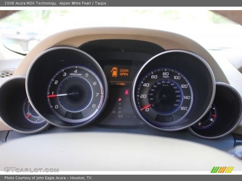 Aspen White Pearl / Taupe 2008 Acura MDX Technology