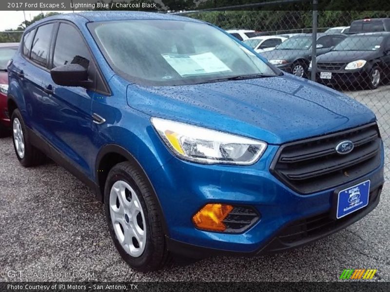 Lightning Blue / Charcoal Black 2017 Ford Escape S