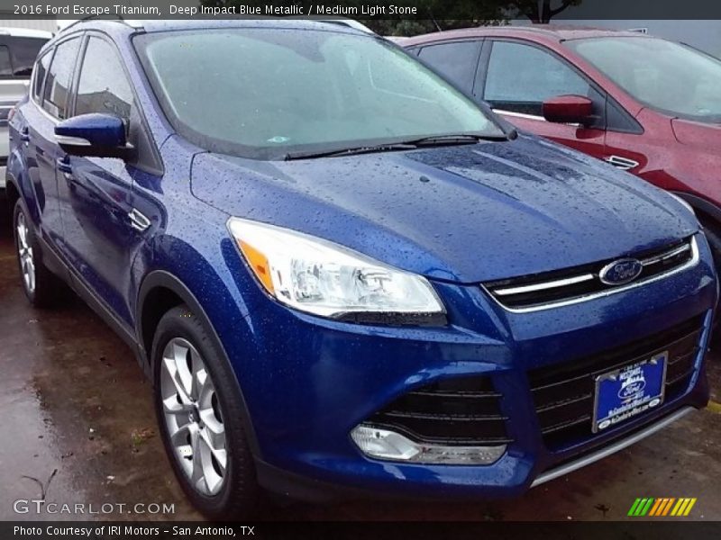 Deep Impact Blue Metallic / Medium Light Stone 2016 Ford Escape Titanium