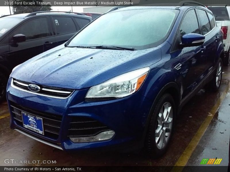 Deep Impact Blue Metallic / Medium Light Stone 2016 Ford Escape Titanium