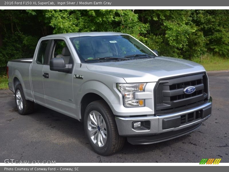 Ingot Silver / Medium Earth Gray 2016 Ford F150 XL SuperCab