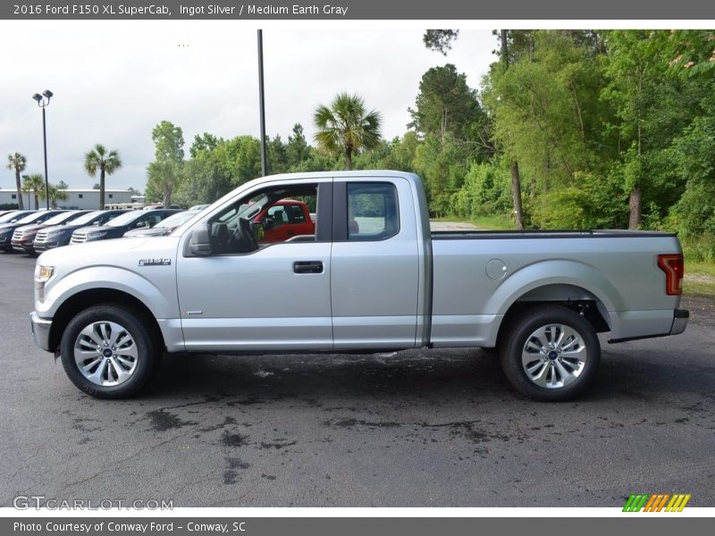 Ingot Silver / Medium Earth Gray 2016 Ford F150 XL SuperCab