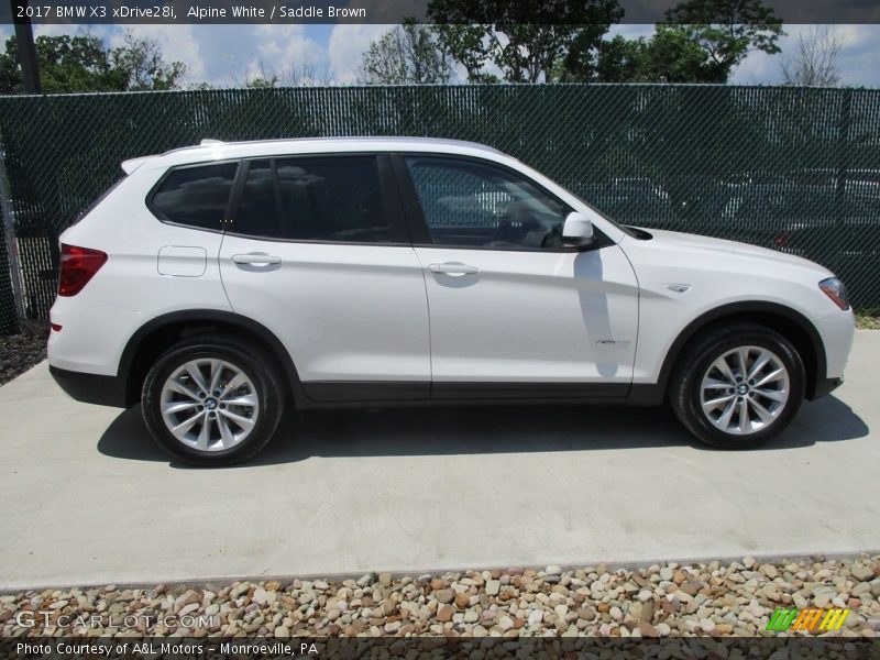 Alpine White / Saddle Brown 2017 BMW X3 xDrive28i