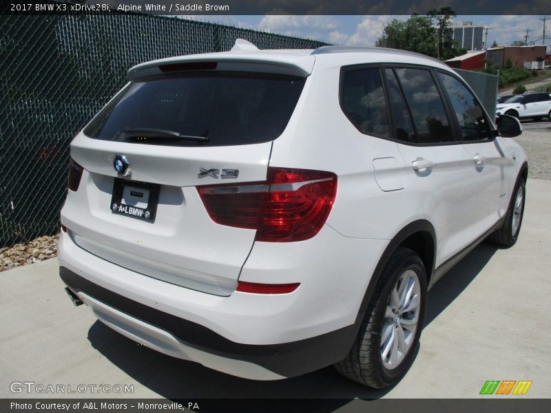 Alpine White / Saddle Brown 2017 BMW X3 xDrive28i