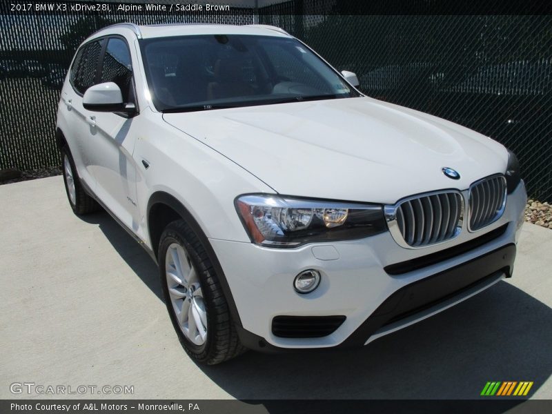 Alpine White / Saddle Brown 2017 BMW X3 xDrive28i