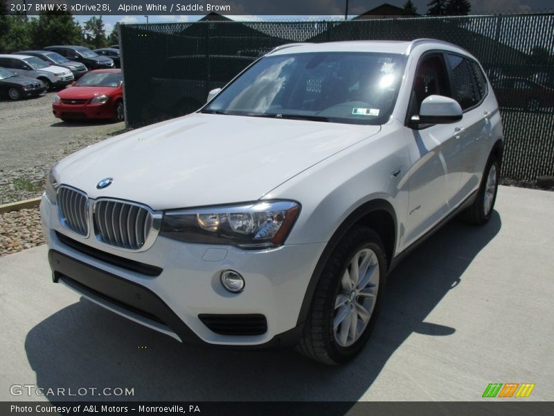 Alpine White / Saddle Brown 2017 BMW X3 xDrive28i