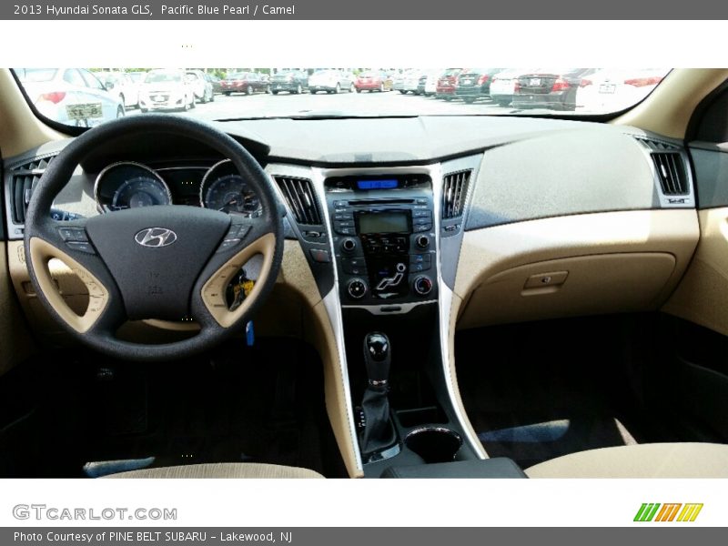 Pacific Blue Pearl / Camel 2013 Hyundai Sonata GLS