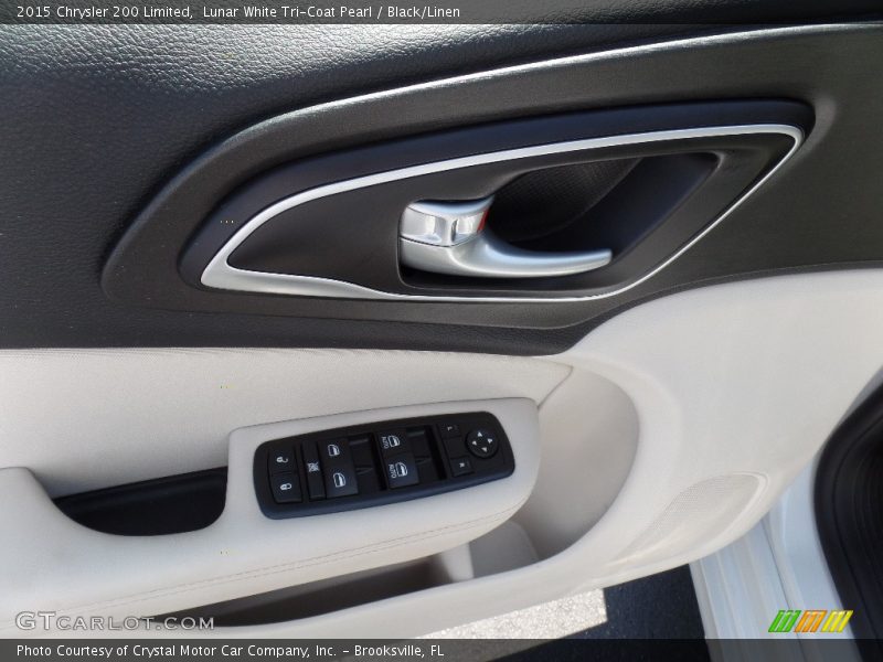 Lunar White Tri-Coat Pearl / Black/Linen 2015 Chrysler 200 Limited