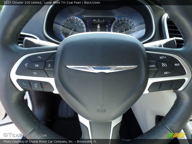 Lunar White Tri-Coat Pearl / Black/Linen 2015 Chrysler 200 Limited