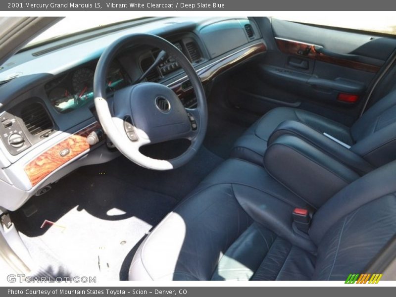 Vibrant White Clearcoat / Deep Slate Blue 2001 Mercury Grand Marquis LS