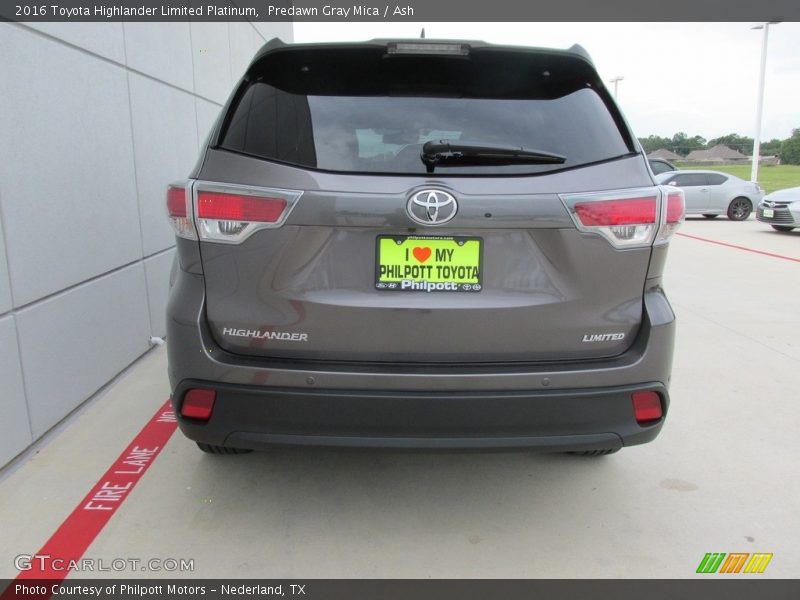 Predawn Gray Mica / Ash 2016 Toyota Highlander Limited Platinum