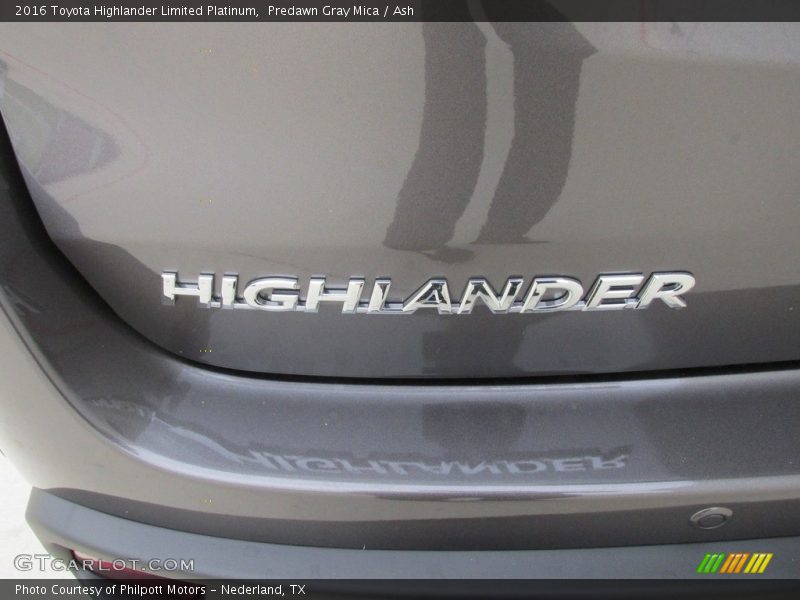 Predawn Gray Mica / Ash 2016 Toyota Highlander Limited Platinum