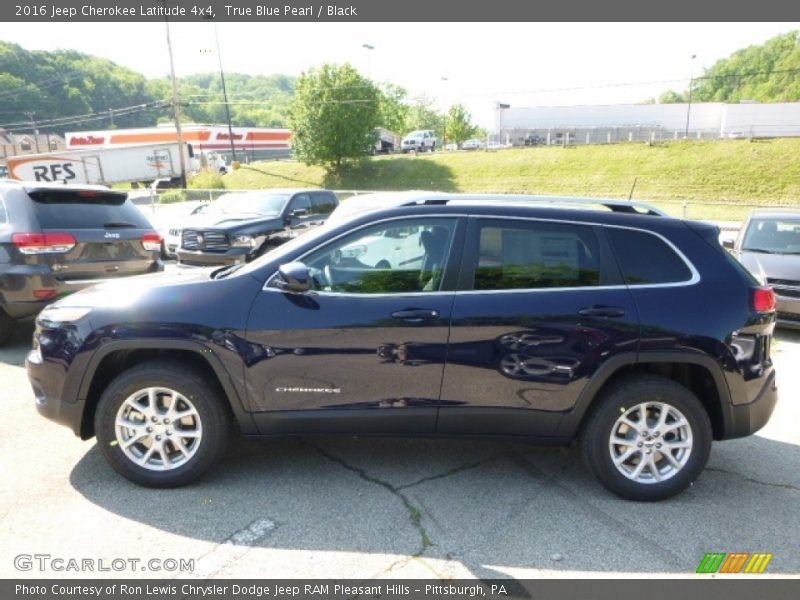 True Blue Pearl / Black 2016 Jeep Cherokee Latitude 4x4