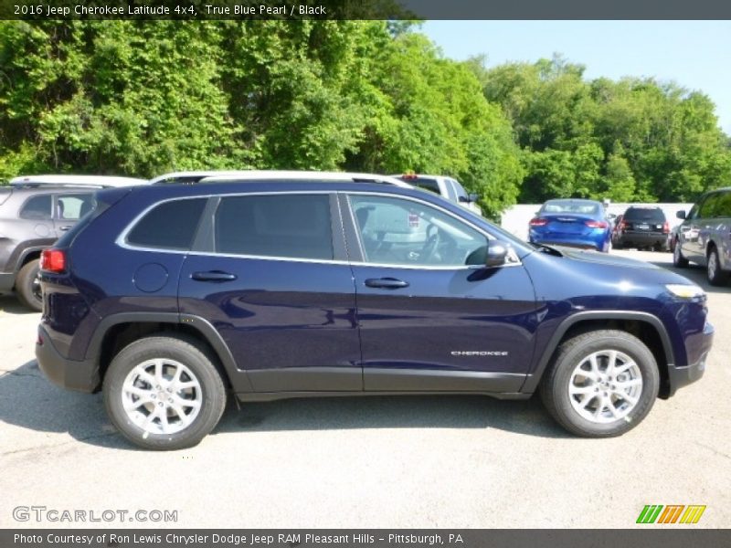 True Blue Pearl / Black 2016 Jeep Cherokee Latitude 4x4