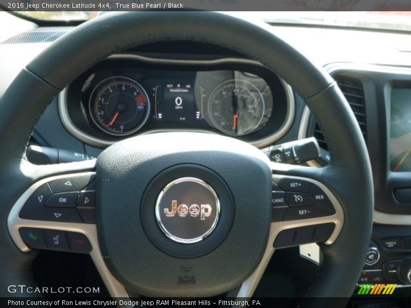 True Blue Pearl / Black 2016 Jeep Cherokee Latitude 4x4