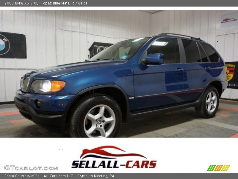 Topaz Blue Metallic / Beige 2003 BMW X5 3.0i