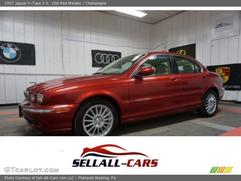 Chili Red Metallic / Champagne 2007 Jaguar X-Type 3.0