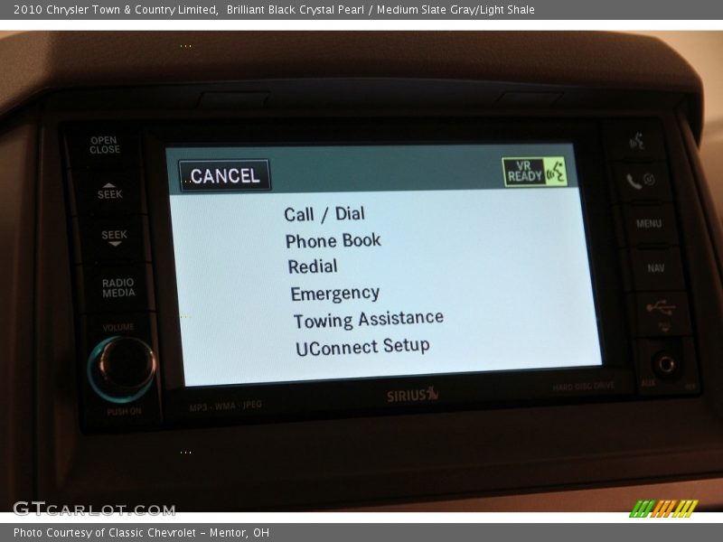 Brilliant Black Crystal Pearl / Medium Slate Gray/Light Shale 2010 Chrysler Town & Country Limited