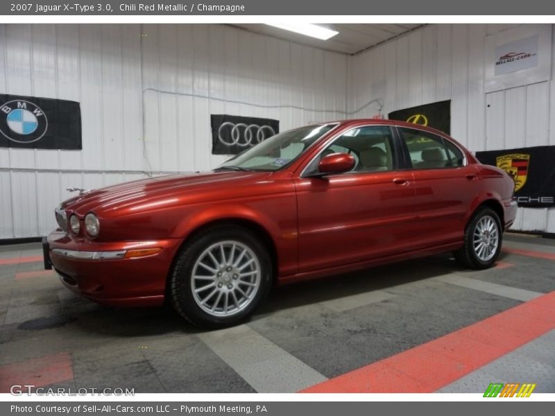 Chili Red Metallic / Champagne 2007 Jaguar X-Type 3.0