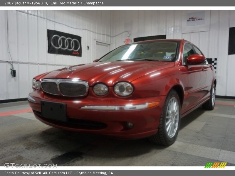 Chili Red Metallic / Champagne 2007 Jaguar X-Type 3.0