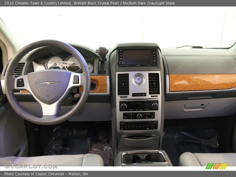 Brilliant Black Crystal Pearl / Medium Slate Gray/Light Shale 2010 Chrysler Town & Country Limited