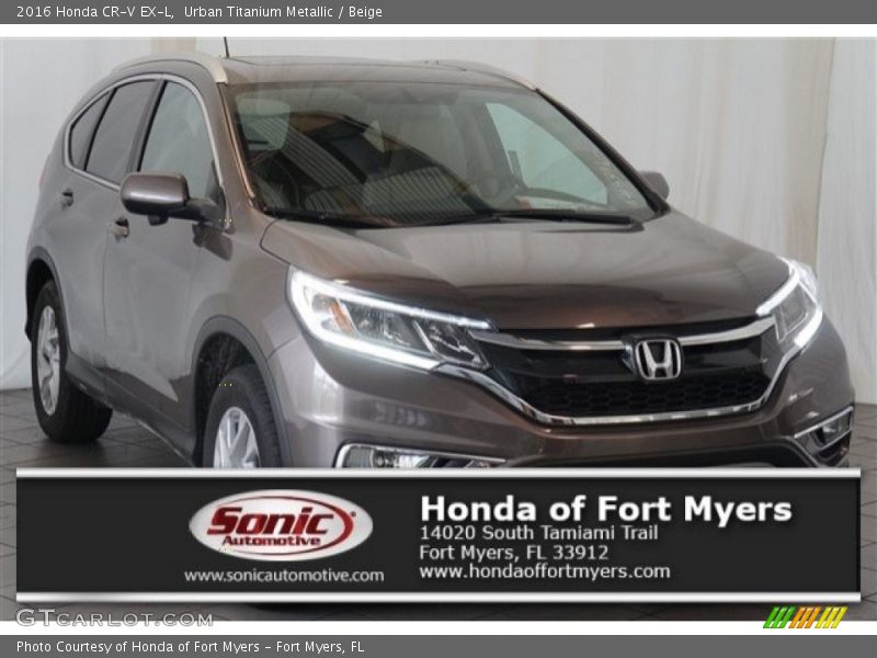 Urban Titanium Metallic / Beige 2016 Honda CR-V EX-L