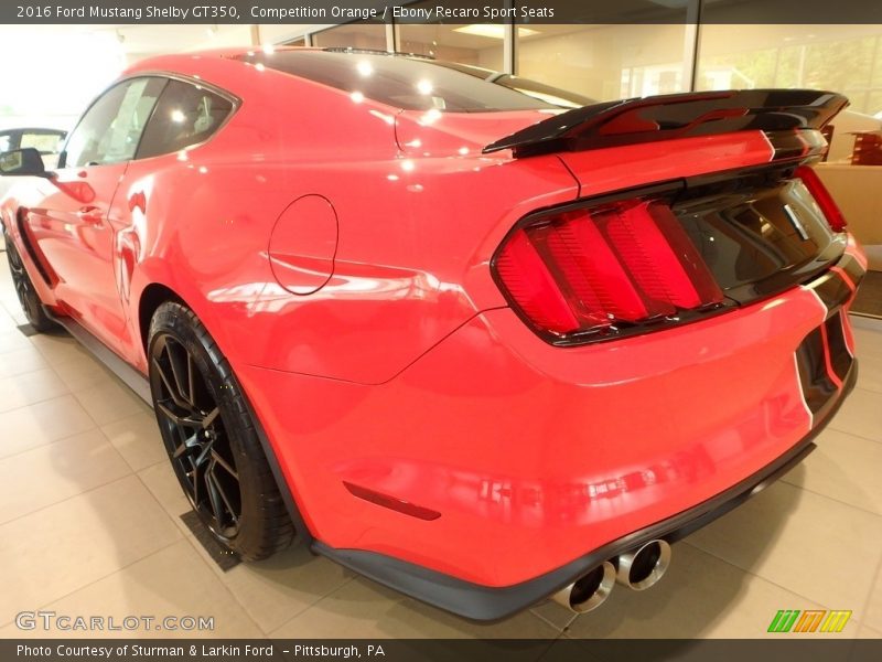 Competition Orange / Ebony Recaro Sport Seats 2016 Ford Mustang Shelby GT350