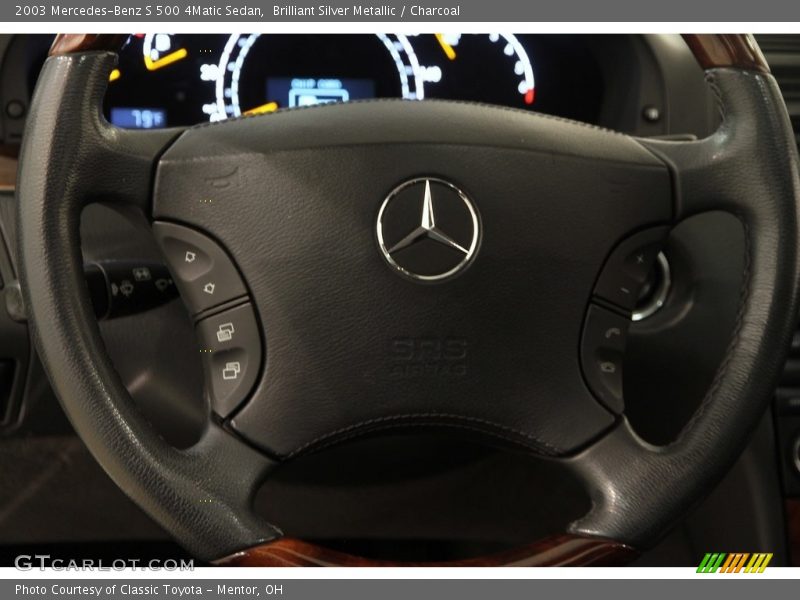 Brilliant Silver Metallic / Charcoal 2003 Mercedes-Benz S 500 4Matic Sedan