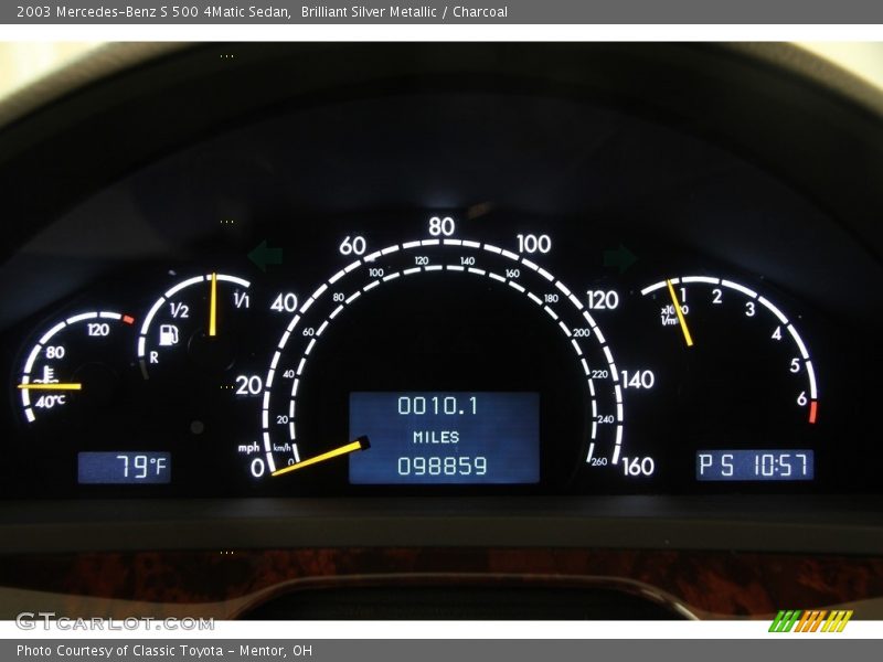 Brilliant Silver Metallic / Charcoal 2003 Mercedes-Benz S 500 4Matic Sedan