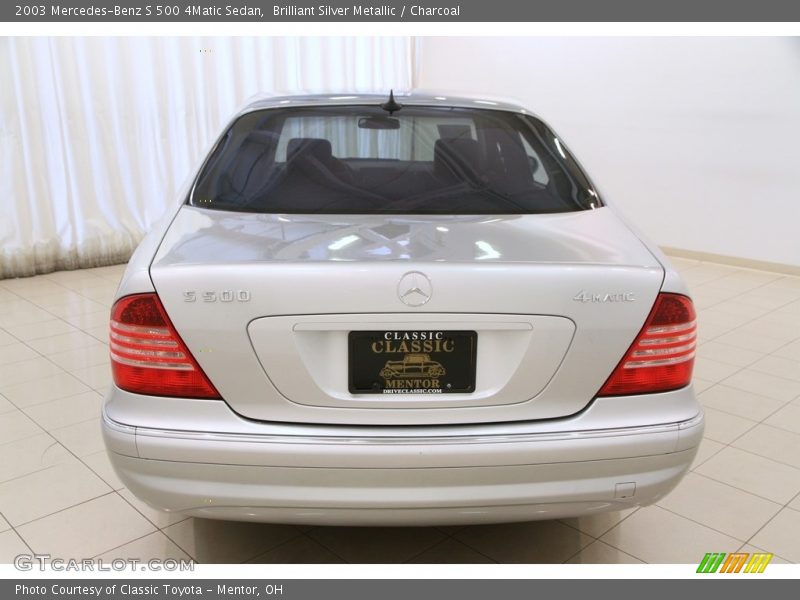 Brilliant Silver Metallic / Charcoal 2003 Mercedes-Benz S 500 4Matic Sedan