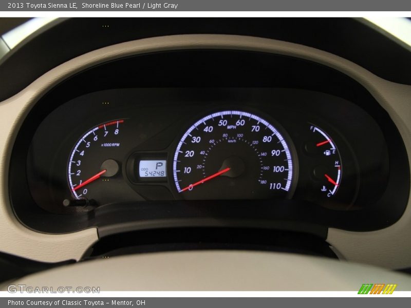 Shoreline Blue Pearl / Light Gray 2013 Toyota Sienna LE
