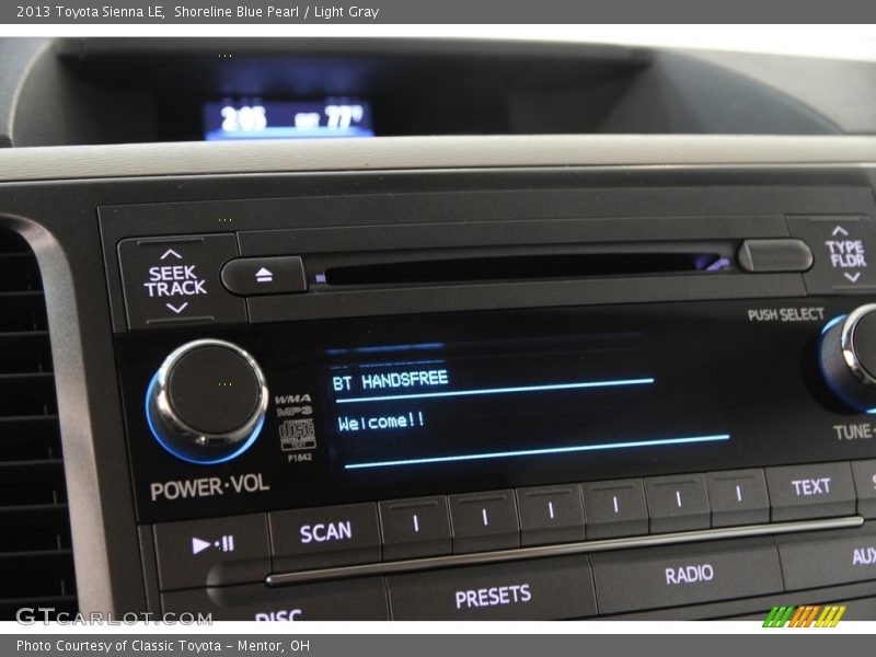 Shoreline Blue Pearl / Light Gray 2013 Toyota Sienna LE
