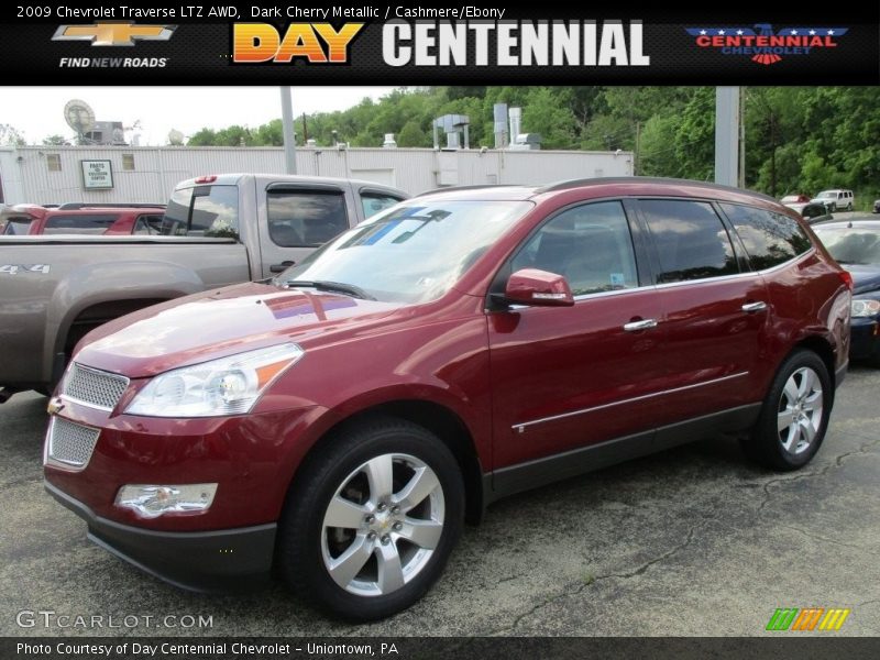 Dark Cherry Metallic / Cashmere/Ebony 2009 Chevrolet Traverse LTZ AWD
