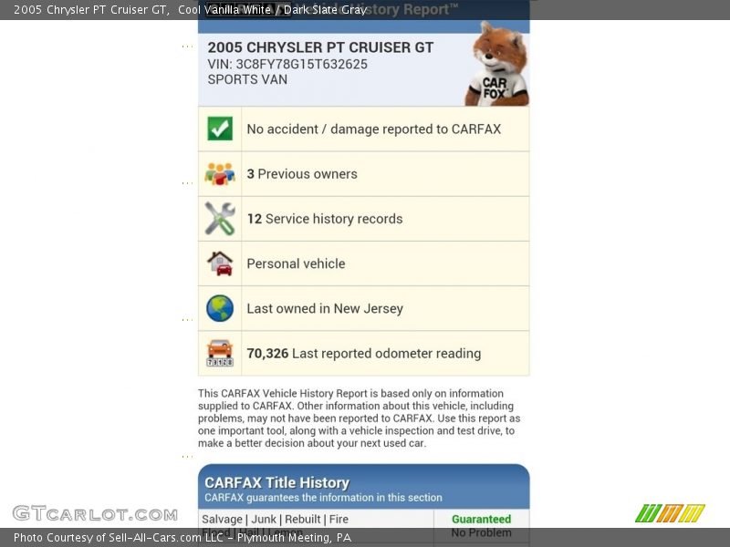 Cool Vanilla White / Dark Slate Gray 2005 Chrysler PT Cruiser GT