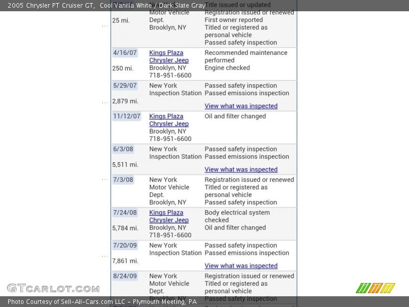 Cool Vanilla White / Dark Slate Gray 2005 Chrysler PT Cruiser GT