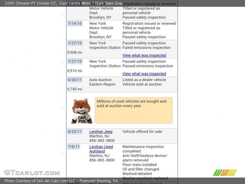 Cool Vanilla White / Dark Slate Gray 2005 Chrysler PT Cruiser GT