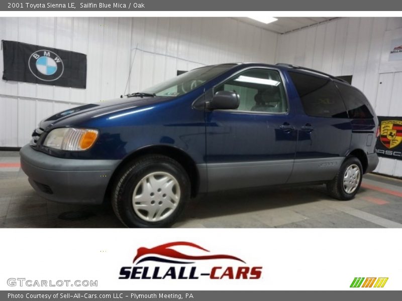 Sailfin Blue Mica / Oak 2001 Toyota Sienna LE