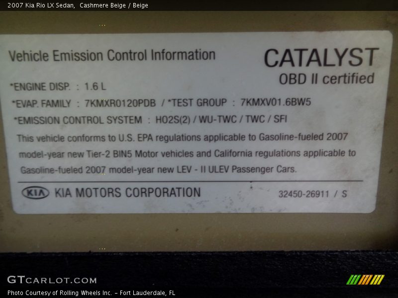 Cashmere Beige / Beige 2007 Kia Rio LX Sedan