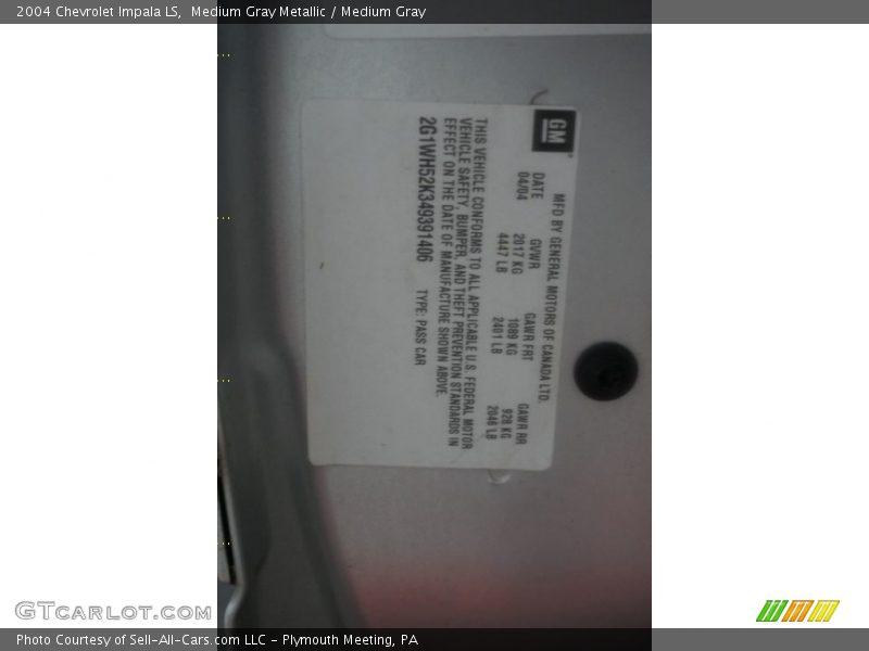 Medium Gray Metallic / Medium Gray 2004 Chevrolet Impala LS