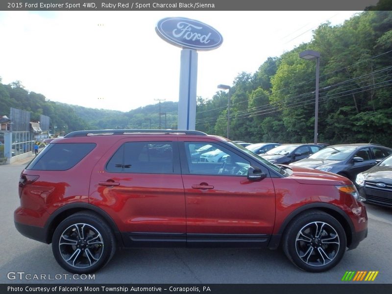 Ruby Red / Sport Charcoal Black/Sienna 2015 Ford Explorer Sport 4WD