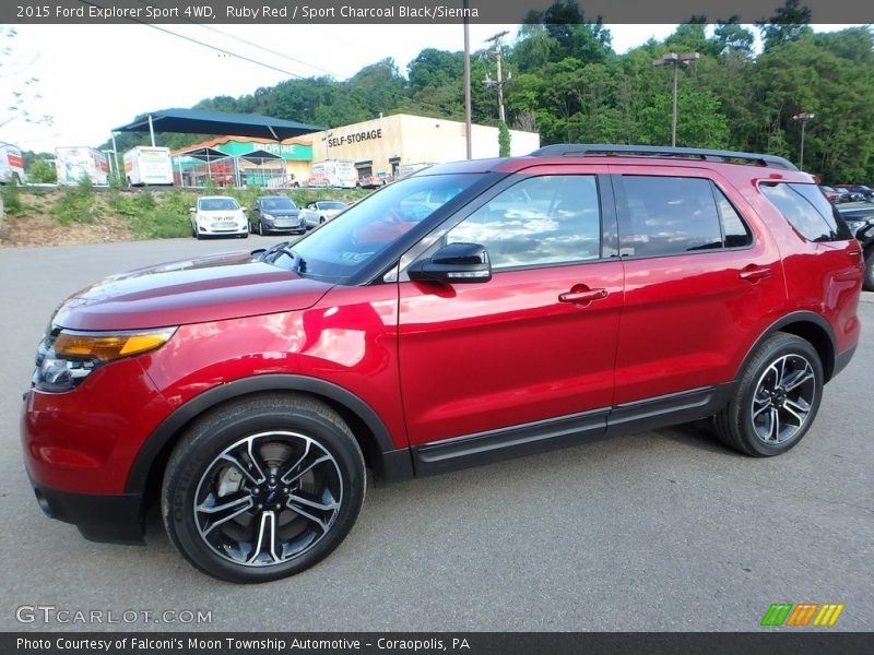 Ruby Red / Sport Charcoal Black/Sienna 2015 Ford Explorer Sport 4WD